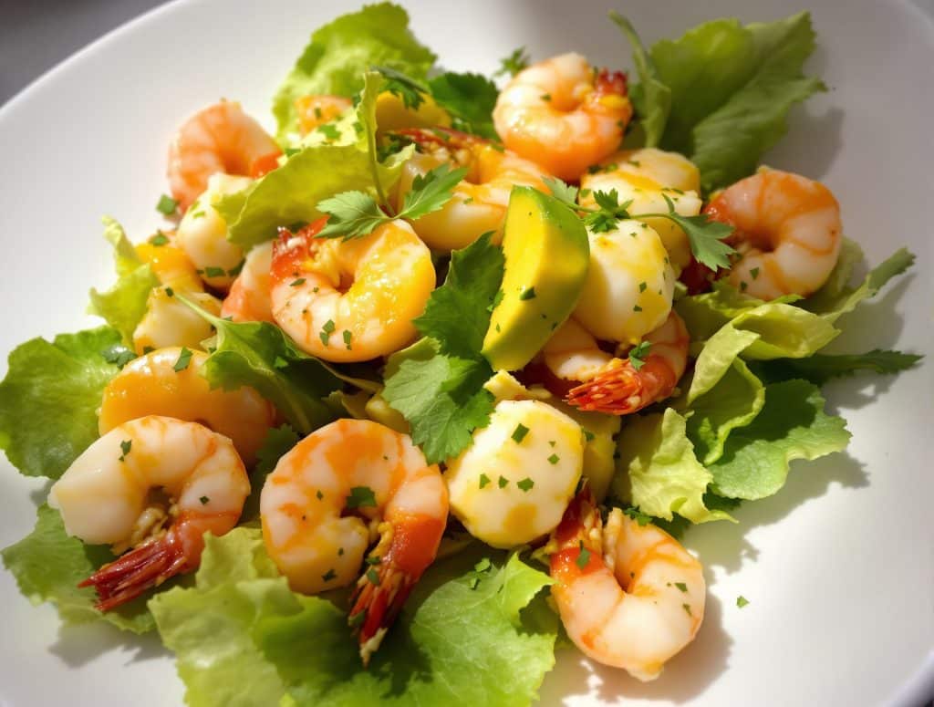 salade mangue avocat crevette