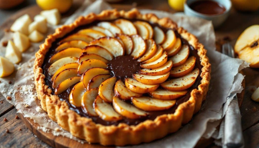 découvrez la recette facile et gourmande de la tarte poire chocolat de cyril lignac, un dessert délicieux qui allie douceur des poires et richesse du chocolat.