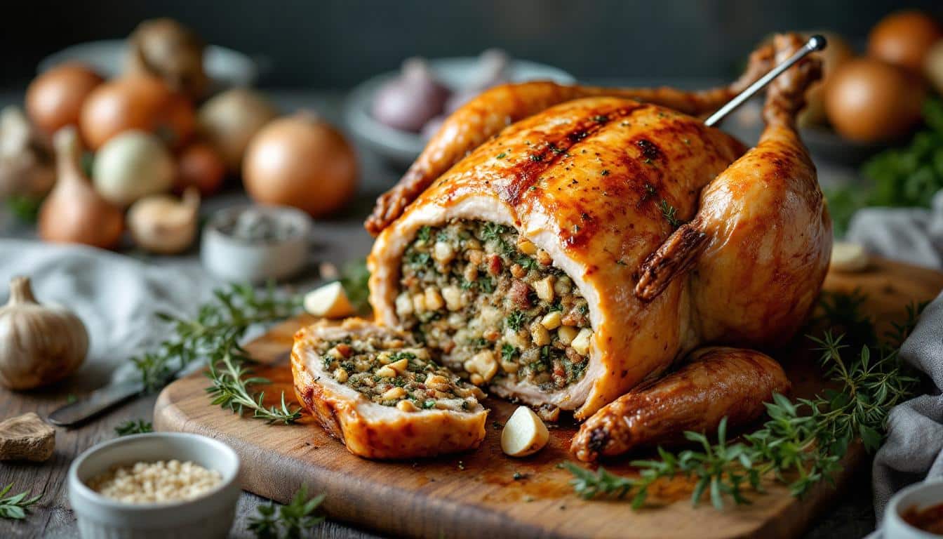 découvrez les astuces pour réussir la cuisson de votre rôti de pintade farcie au four et maîtrisez la durée idéale pour un plat savoureux et parfaitement cuit.