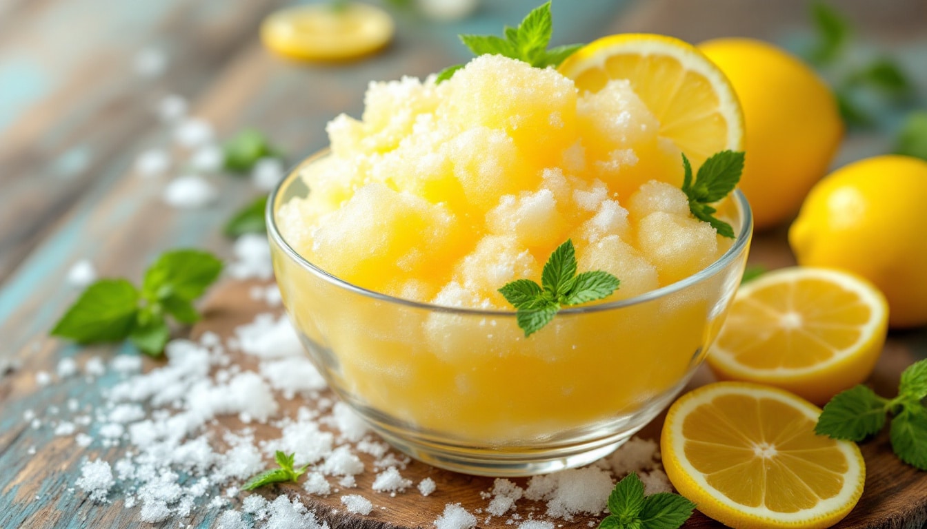 découvrez notre recette facile et rapide de granité au citron, idéale pour une pause rafraîchissante et pleine de saveurs.