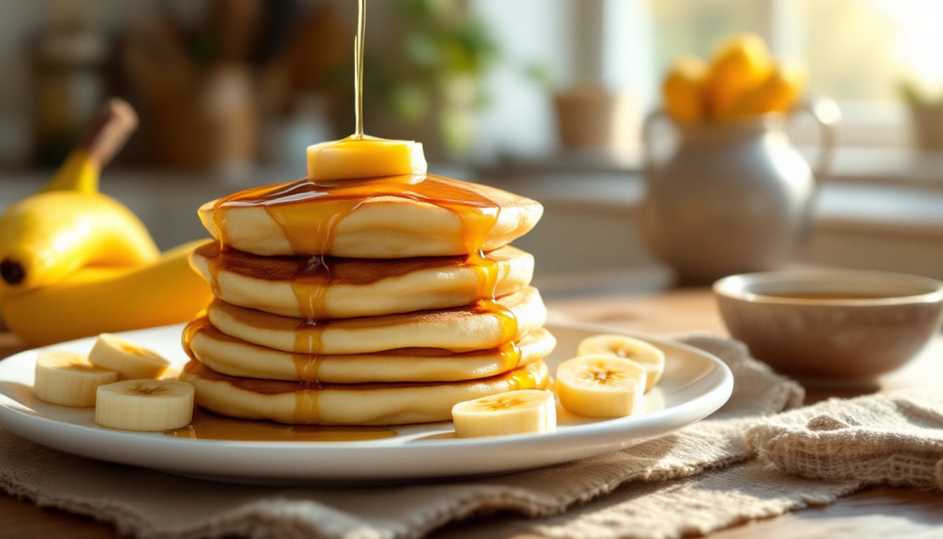 découvrez notre recette rapide et facile de pancakes banane moelleux, parfaite pour un petit-déjeuner gourmand et sain en quelques minutes.